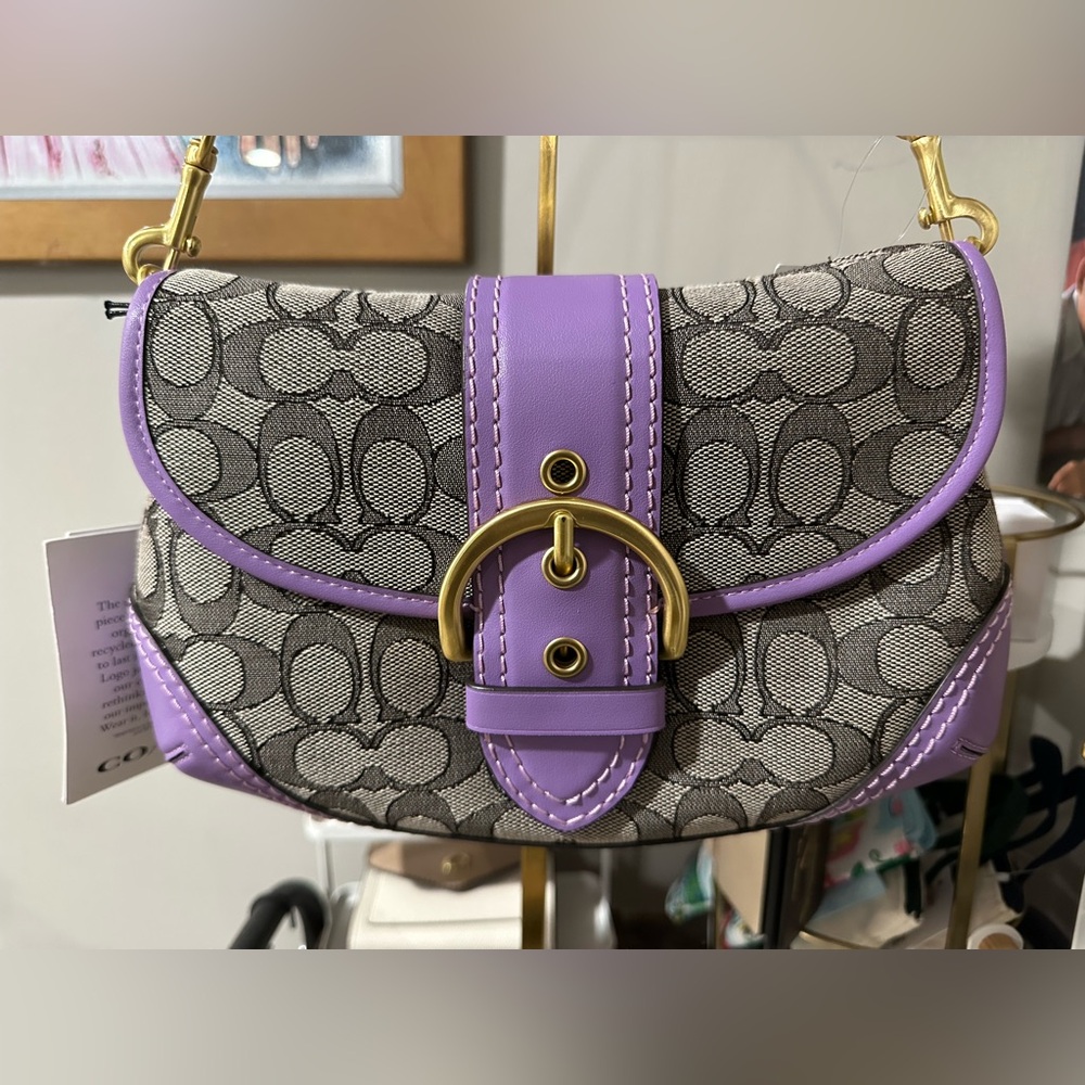 Coach Signature Jacquard Soho Shoulder Bag in Iris